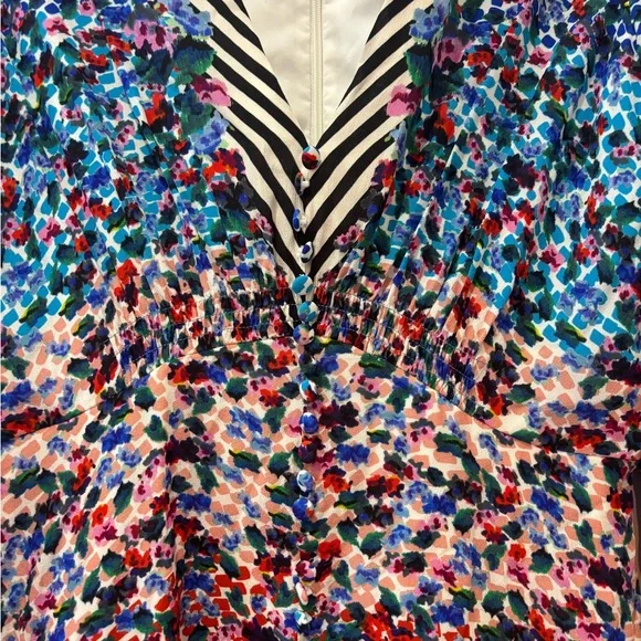 SALONI Multicolor Floral and Stripe Dress - Picture 4 of 6